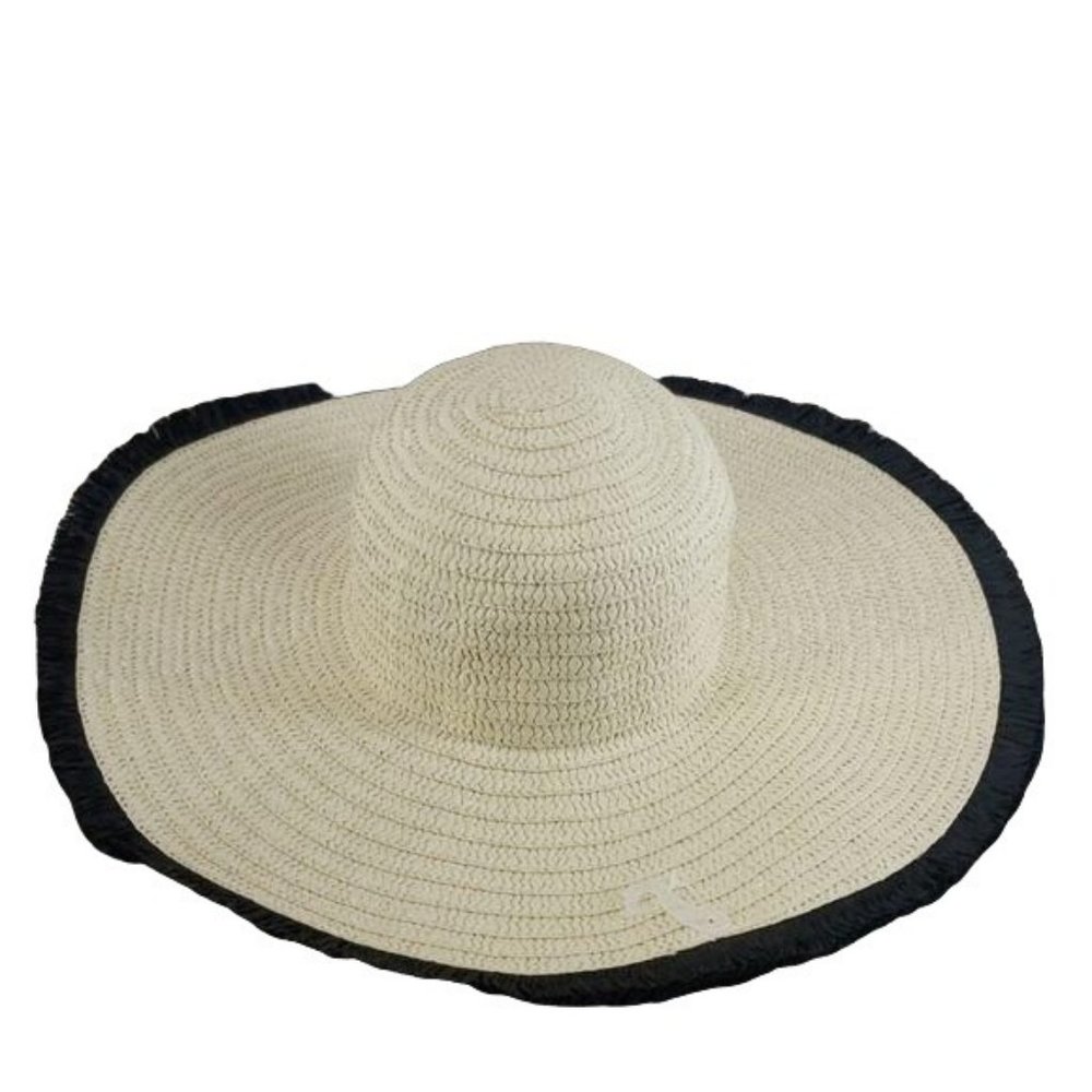 Floppy‎ Summer Tan Straw Sun Hat raw black tan